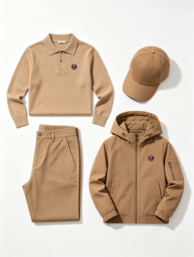 Men's Polo Shirt and Jacket 4-Piece Set