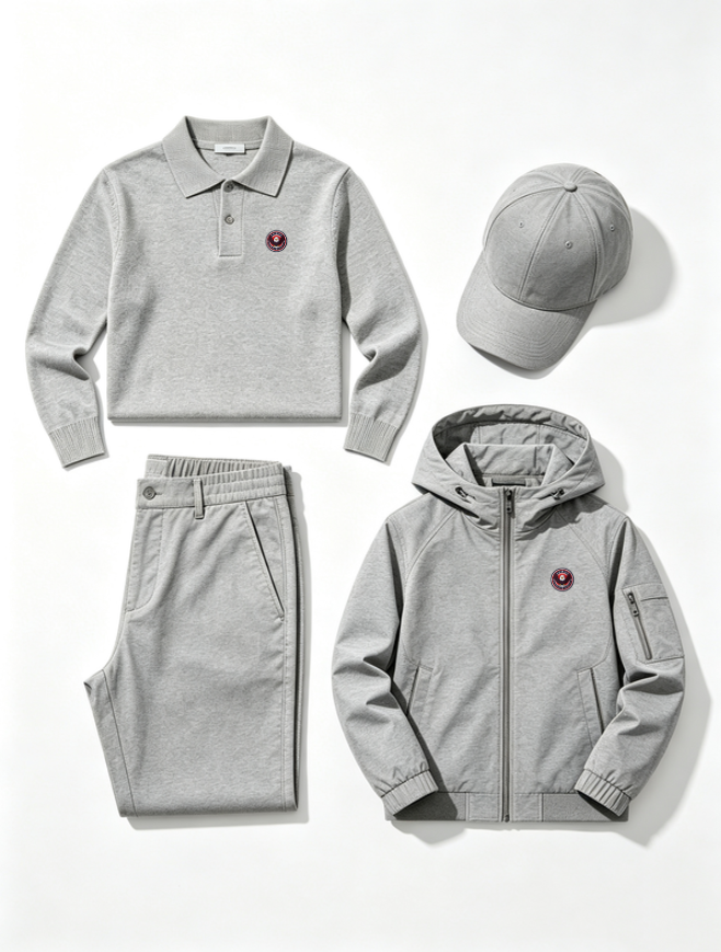 Men's Polo Shirt and Jacket 4-Piece Set