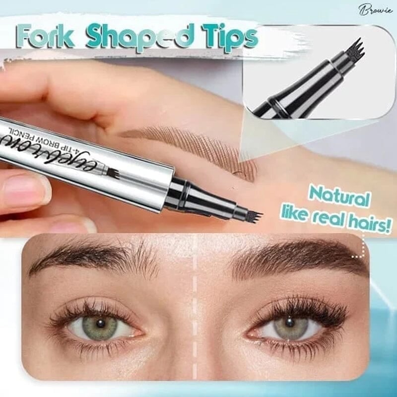 Waterproof Microblading Eyebrow Pen 4 Fork Tip Tattoo Pencil