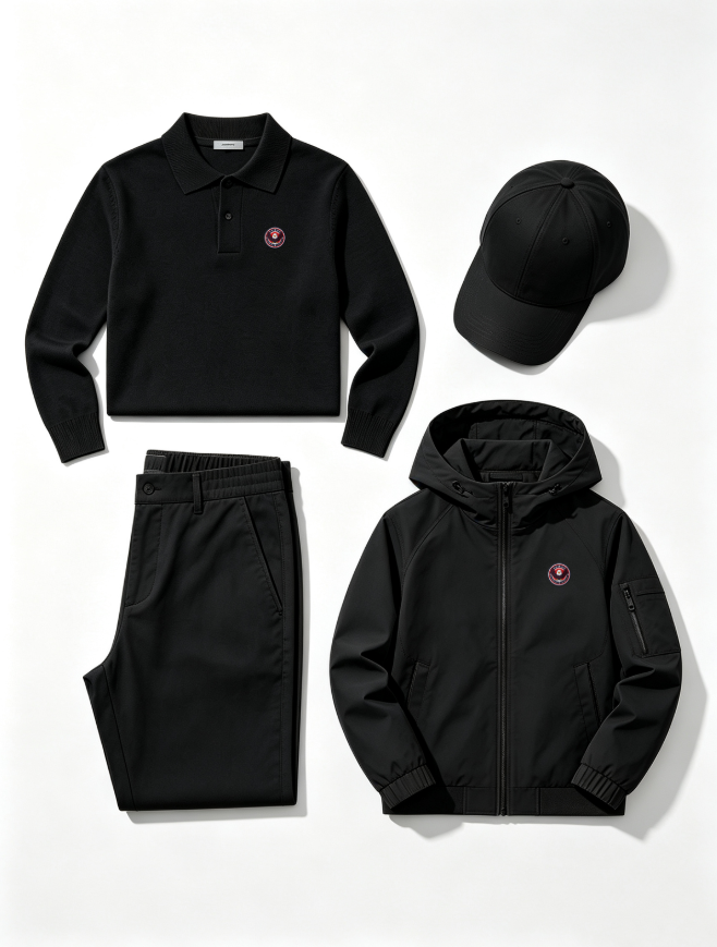 Men's Polo Shirt and Jacket 4-Piece Set