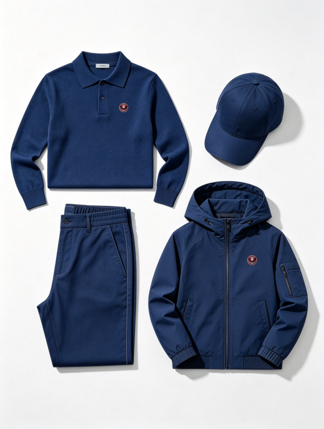 Men's Polo Shirt and Jacket 4-Piece Set