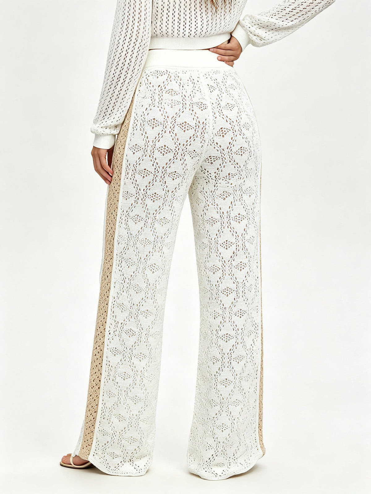 Women’s Hollowed Knit Wide-Leg Pants