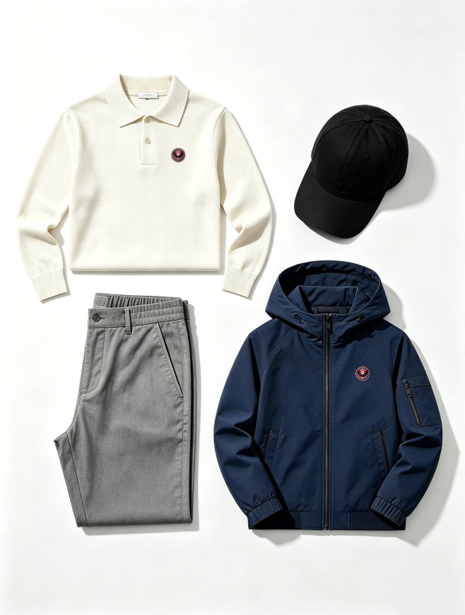 Men's Polo Shirt and Jacket 4-Piece Set