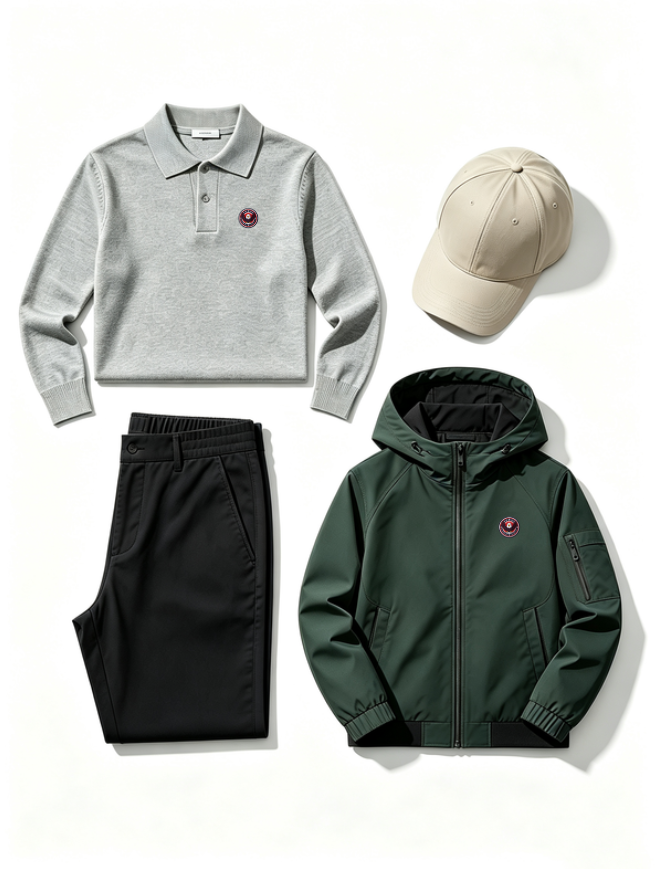 Men's Polo Shirt and Jacket 4-Piece Set