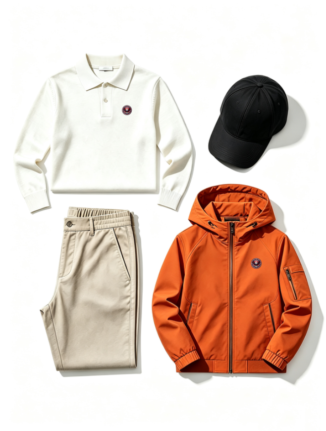 Men's Polo Shirt and Jacket 4-Piece Set