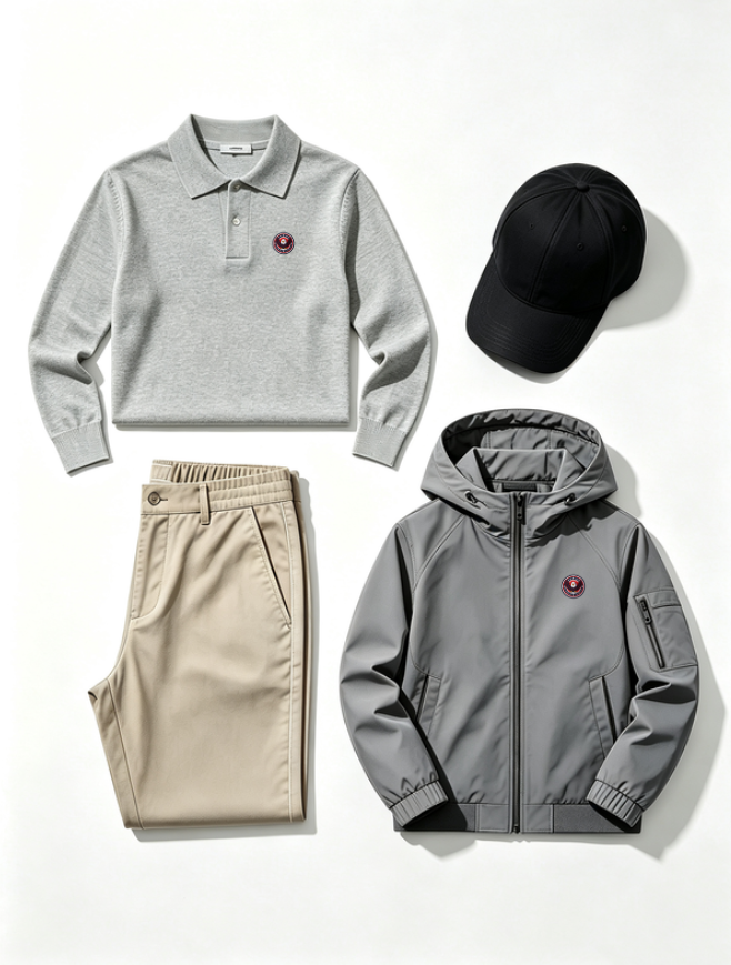 Men's Polo Shirt and Jacket 4-Piece Set