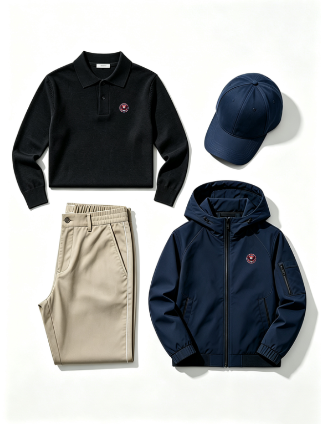 Men's Polo Shirt and Jacket 4-Piece Set