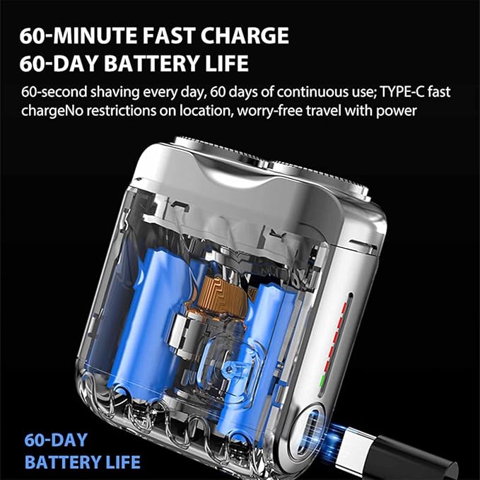 Mini Electric Rotary Dual Ring Pocket Shaver