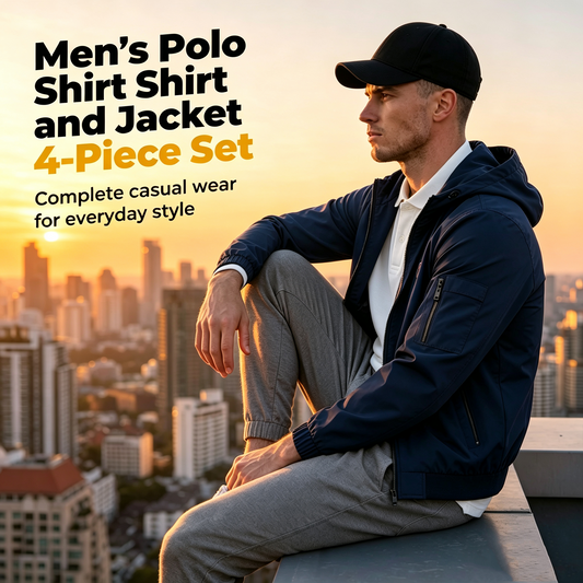 Men's Polo Shirt and Jacket 4-Piece Set