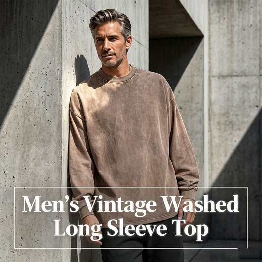 Men's Vintage Washed Long Sleeve Top
