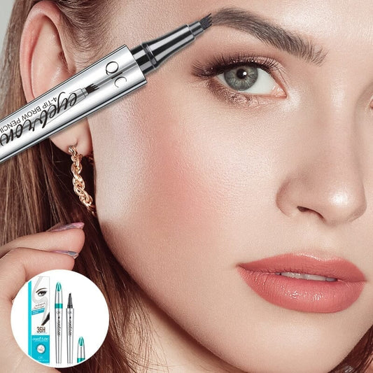 Waterproof Microblading Eyebrow Pen 4 Fork Tip Tattoo Pencil