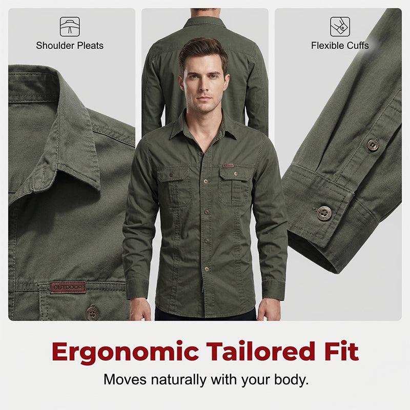 Men's Long Sleeve Cotton Workwear Shirt
