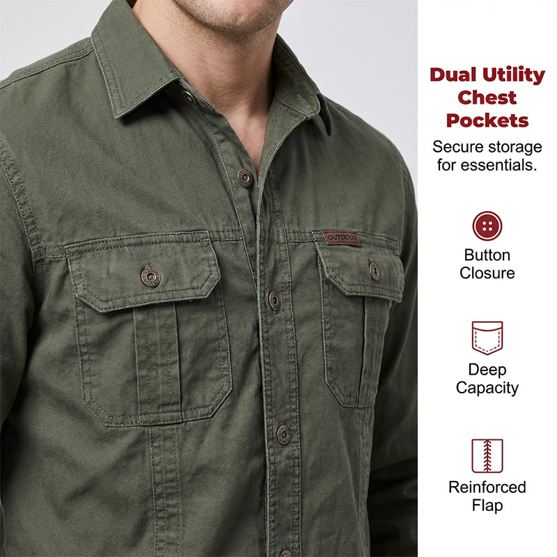 Men's Long Sleeve Cotton Workwear Shirt