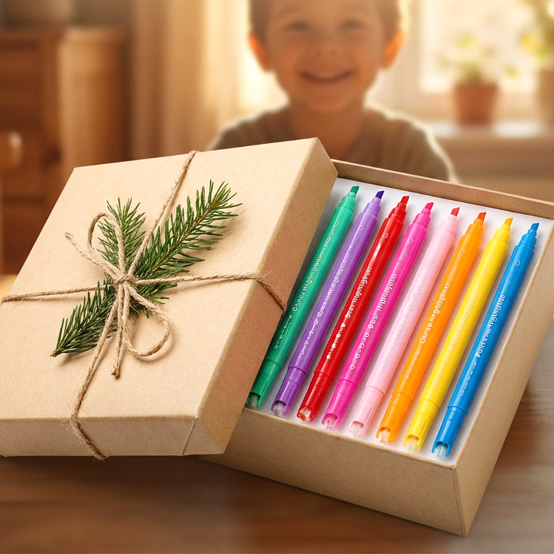 8PCS Dual Tip Curve Highlighter Set