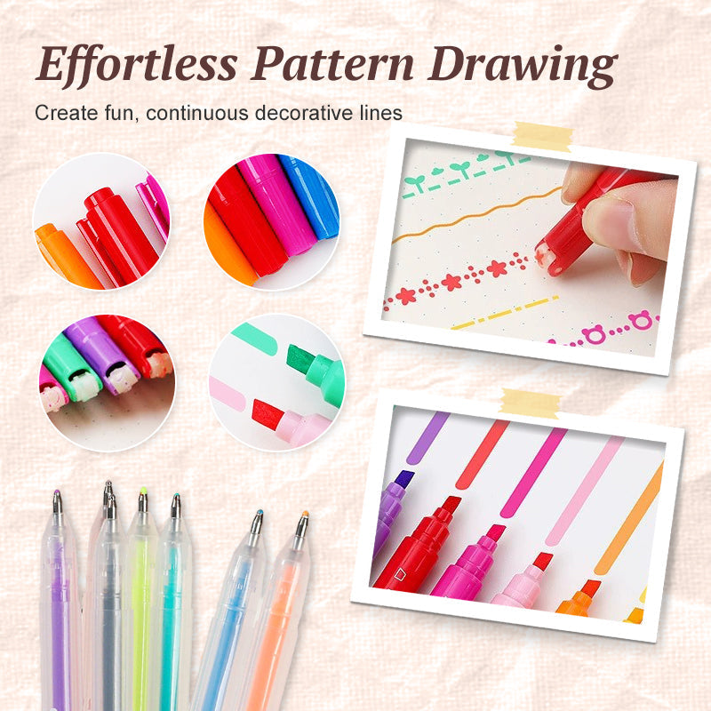 8PCS Dual Tip Curve Highlighter Set